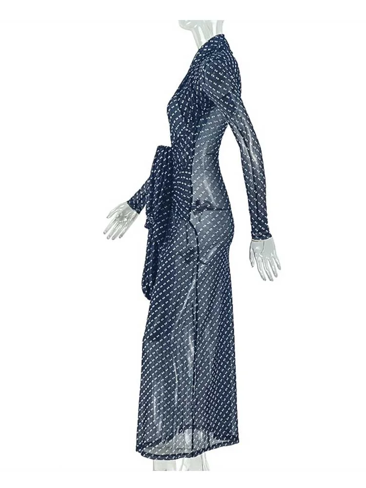 Spring Female Clothes Long Sleeve Maxi Dress for Woman Boho Black and White Dresses Elegant Mid-turtleneck Waist Slimming Dress