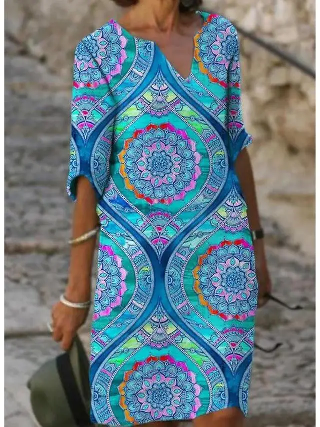 Women Loose Spring Vintage Ruffles Befree Dress Large Big Printed Sexy Summer Boho Casual Party Elegant Dresses Plus Sizes