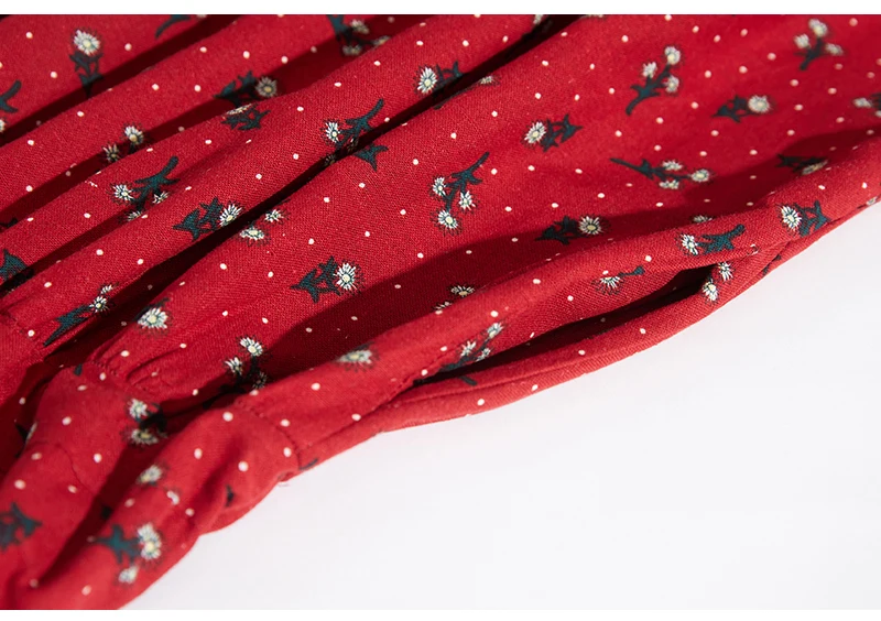 2024 Print Floral Patchwork Vintage Autumn Dress Draw String Office Lady Outdoor Work Dress Fashion Women Casual Spring Dress