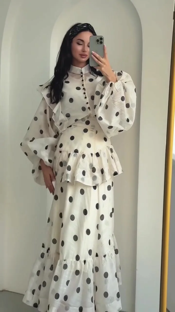 2025 Autumn Retro Palace Style Soft Feminine Long Sleeve Maxi Dress for Women