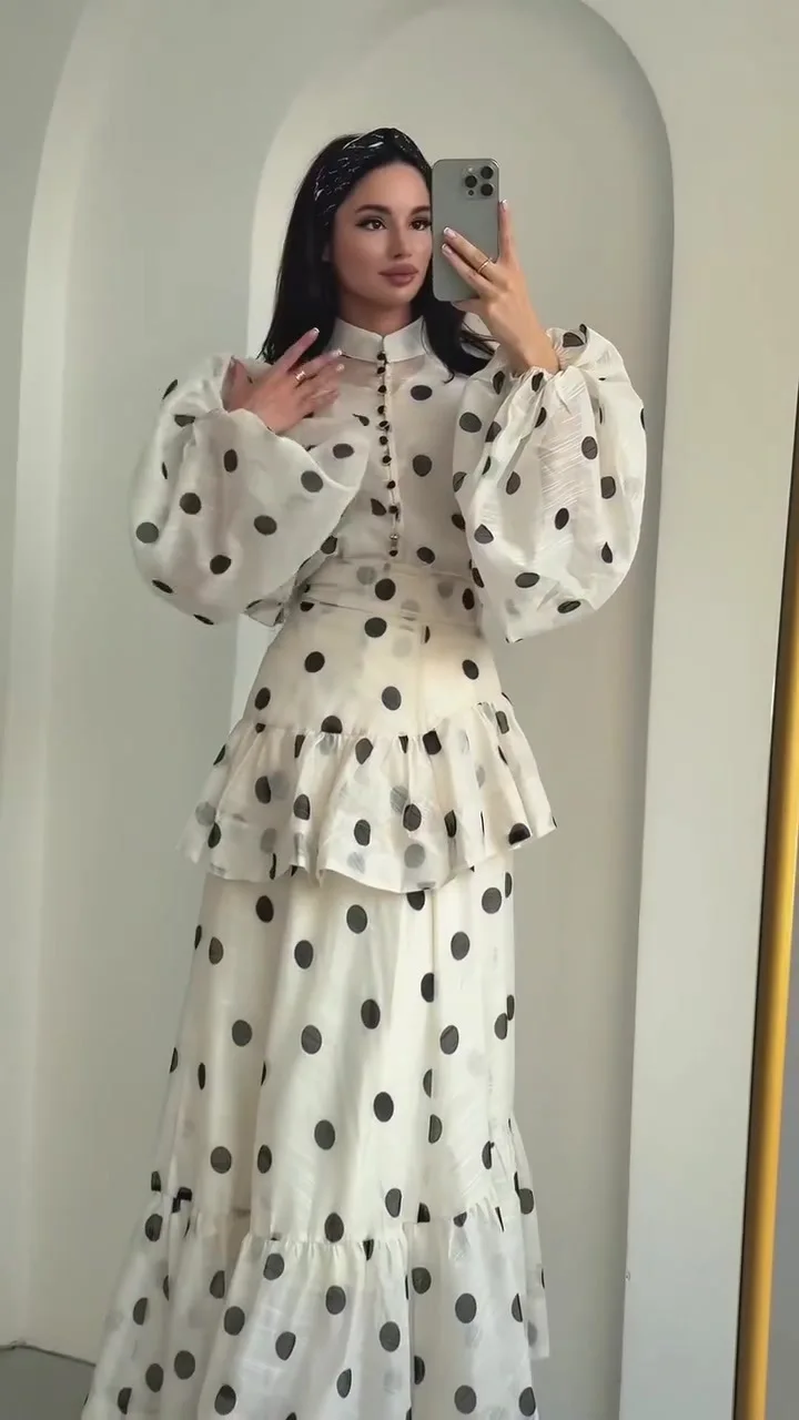 2025 Autumn Retro Palace Style Soft Feminine Long Sleeve Maxi Dress for Women