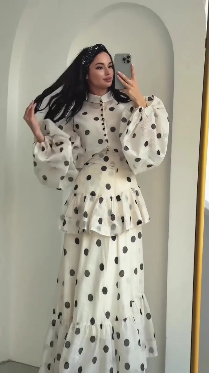 2025 Autumn Retro Palace Style Soft Feminine Long Sleeve Maxi Dress for Women