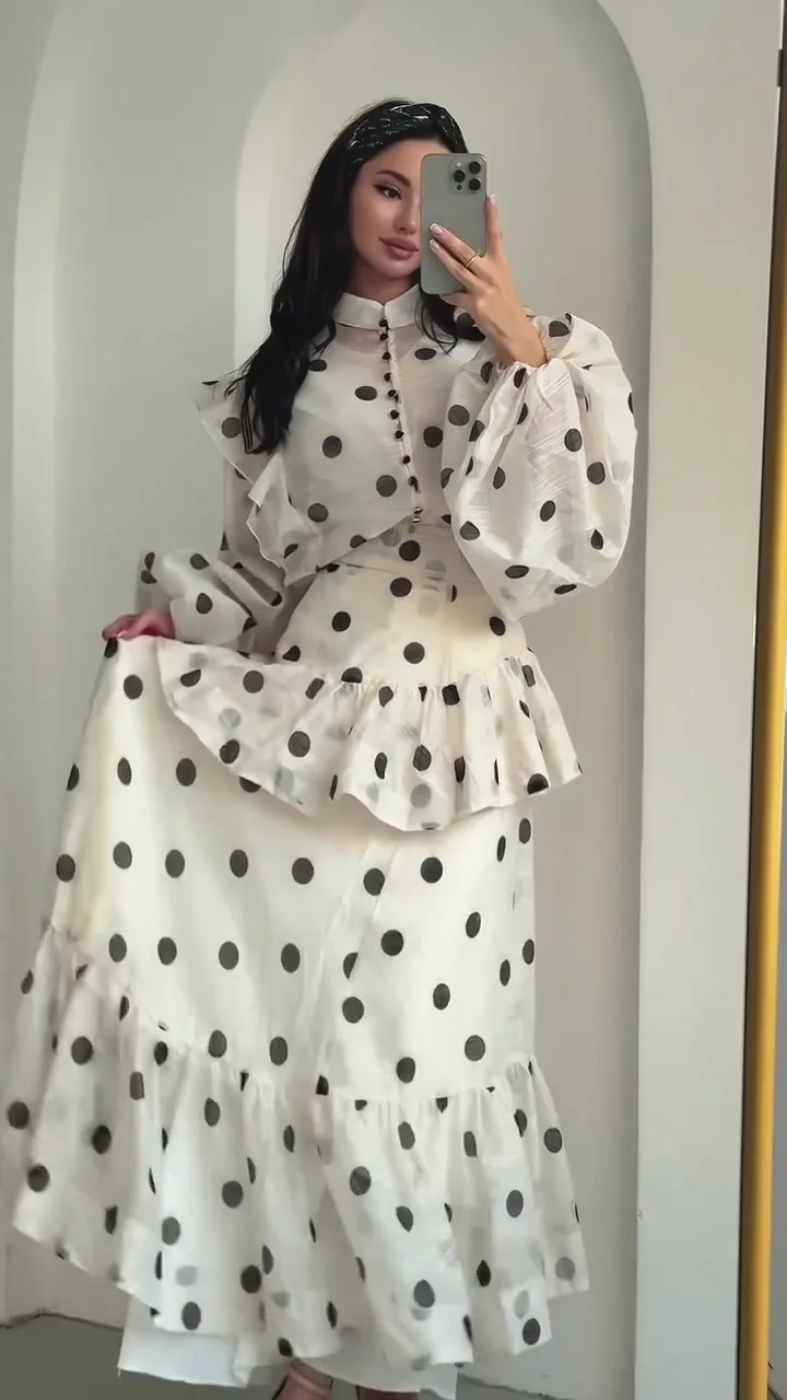 2025 Autumn Retro Palace Style Soft Feminine Long Sleeve Maxi Dress for Women