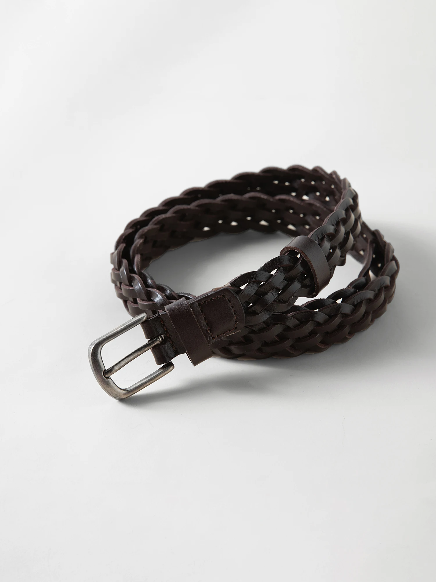 ZIQIAO 2026 Spring Women's Handwoven Cowhide Leather Belt - Braided Design Adjustable Waistband for Casual Daily Wear​