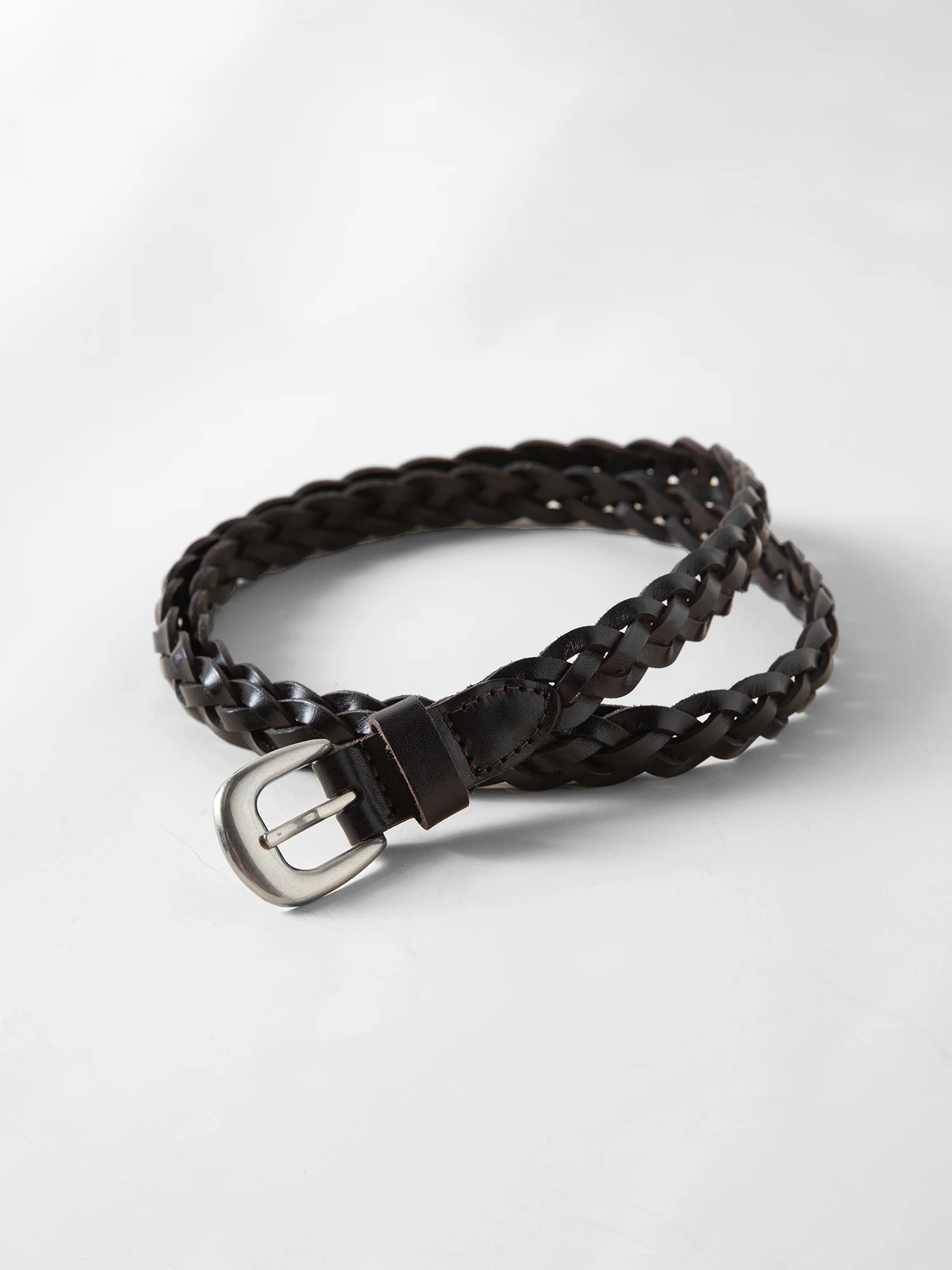 ZIQIAO 2026 Spring Women's Handwoven Cowhide Leather Belt - Braided Design Adjustable Waistband for Casual Daily Wear
