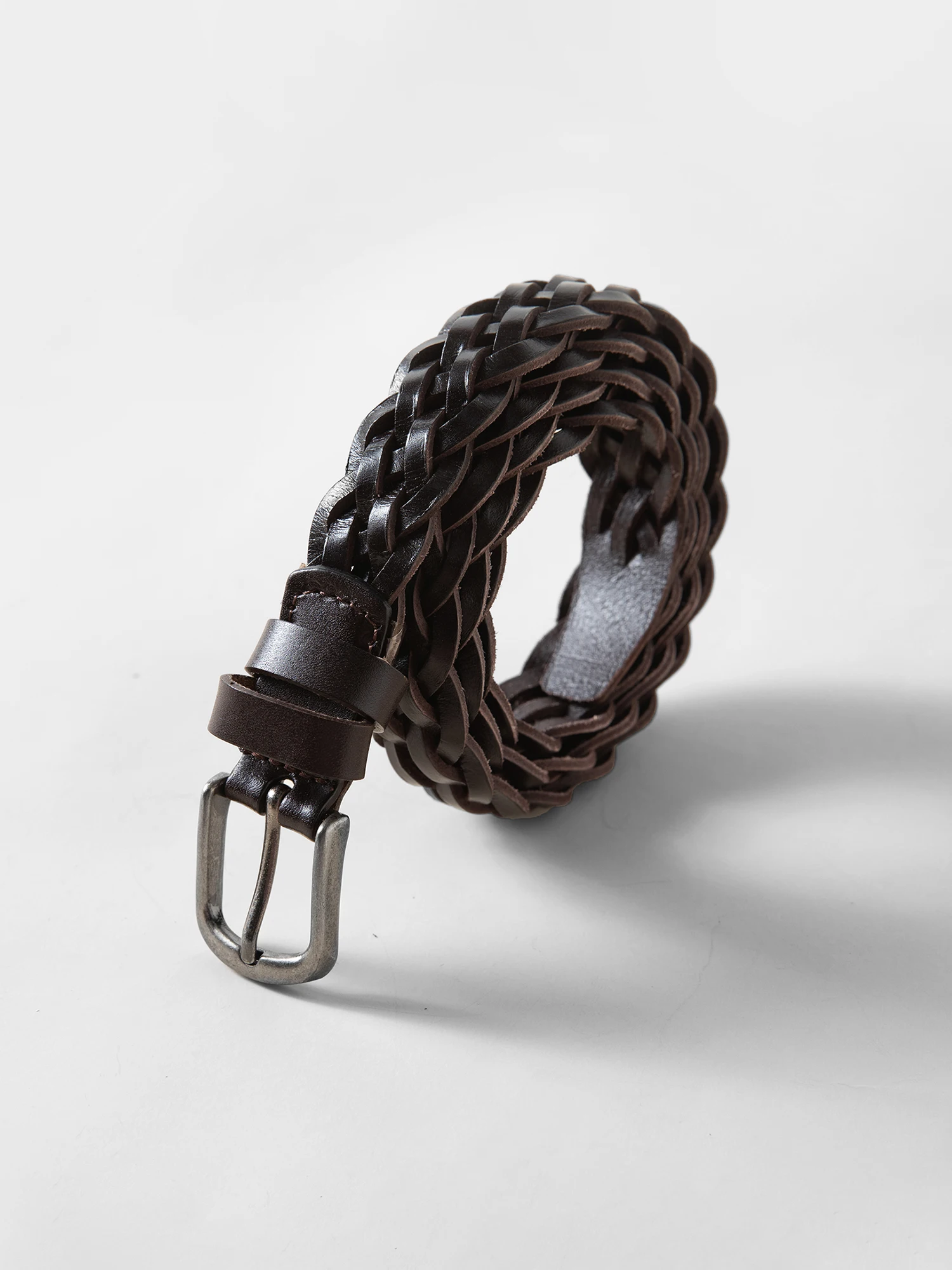 ZIQIAO 2026 Spring Women's Handwoven Cowhide Leather Belt - Braided Design Adjustable Waistband for Casual Daily Wear​
