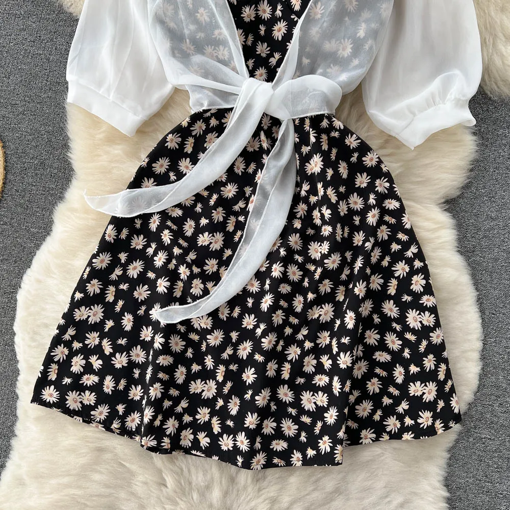 SINGREINY Floral Print Two Piece Dress Women Summer 2022 Slim Vacation Fashion Elegant Ladies A Line Beach Midi Dresses