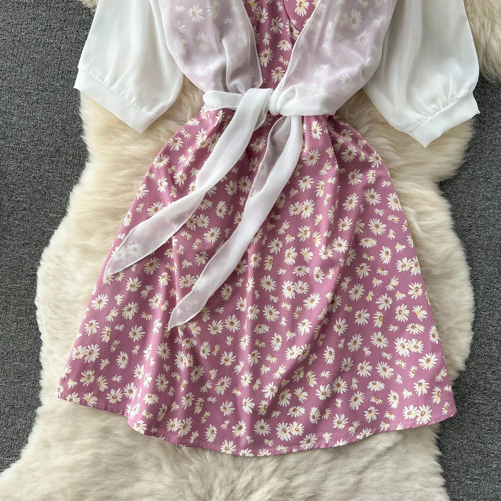 SINGREINY Floral Print Two Piece Dress Women Summer 2022 Slim Vacation Fashion Elegant Ladies A Line Beach Midi Dresses