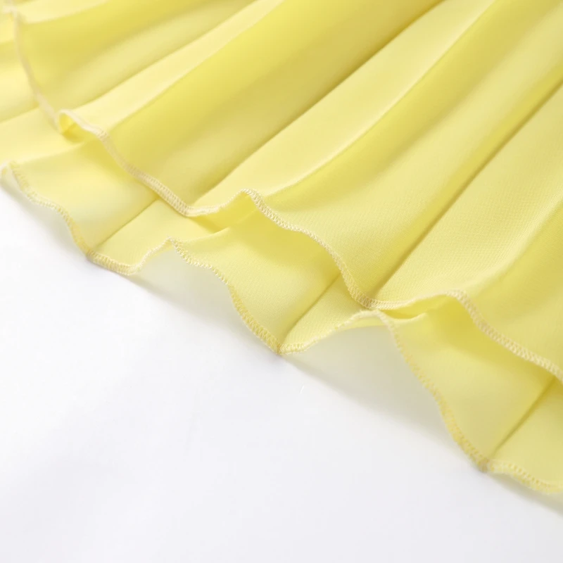 Fashion Yellow Skirts Sets Women's Slim Sleeveless Backless Strapless Tops High Waist Pleated Skirt 2026 Summer Lady Holiday Rob