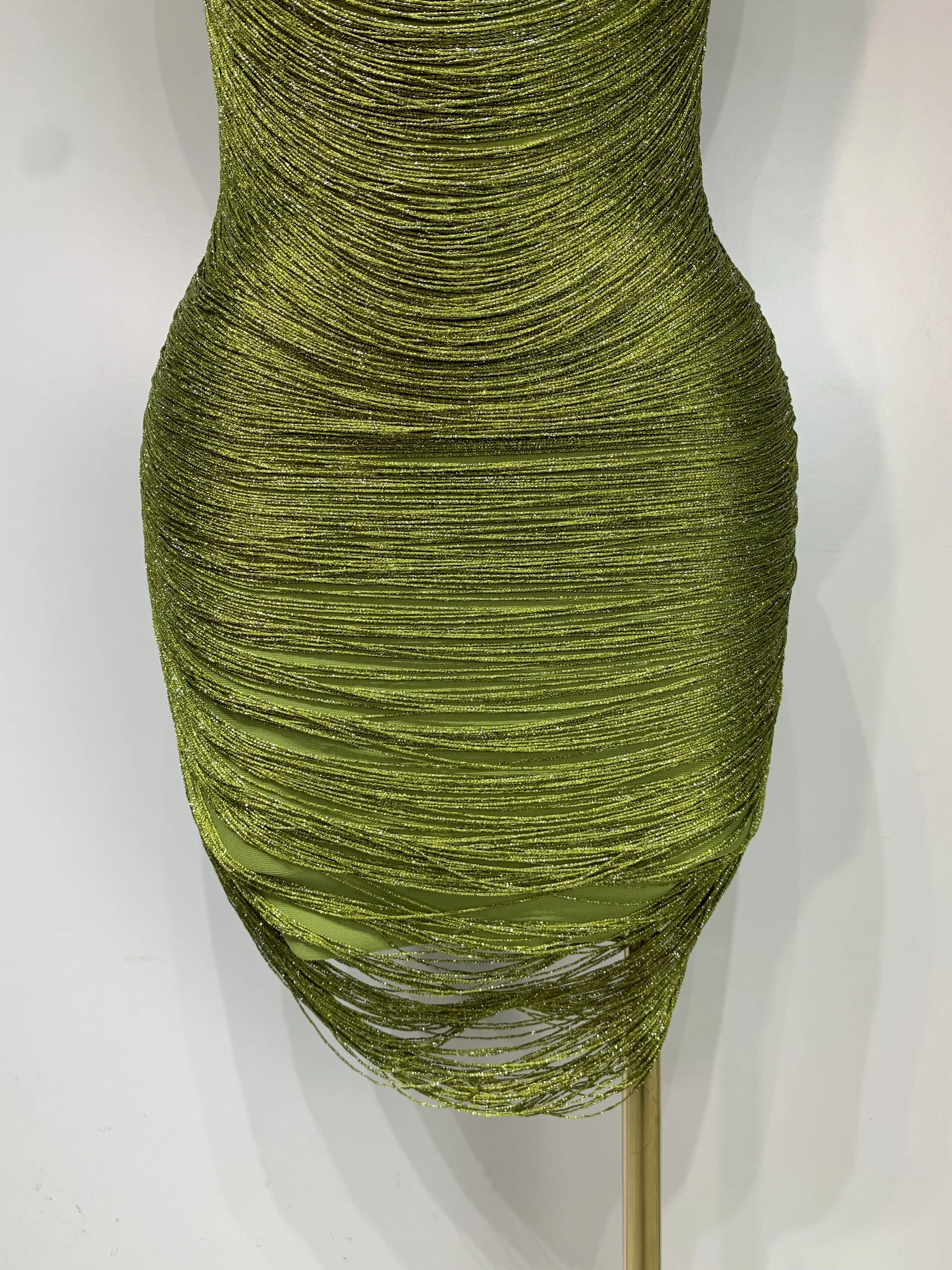 Women Sexy O Neck Sleeveless Gradient Tassel Mini Bodycon Bandage Dress Celebrity Elegant Evening Club Party Cocktail Dress