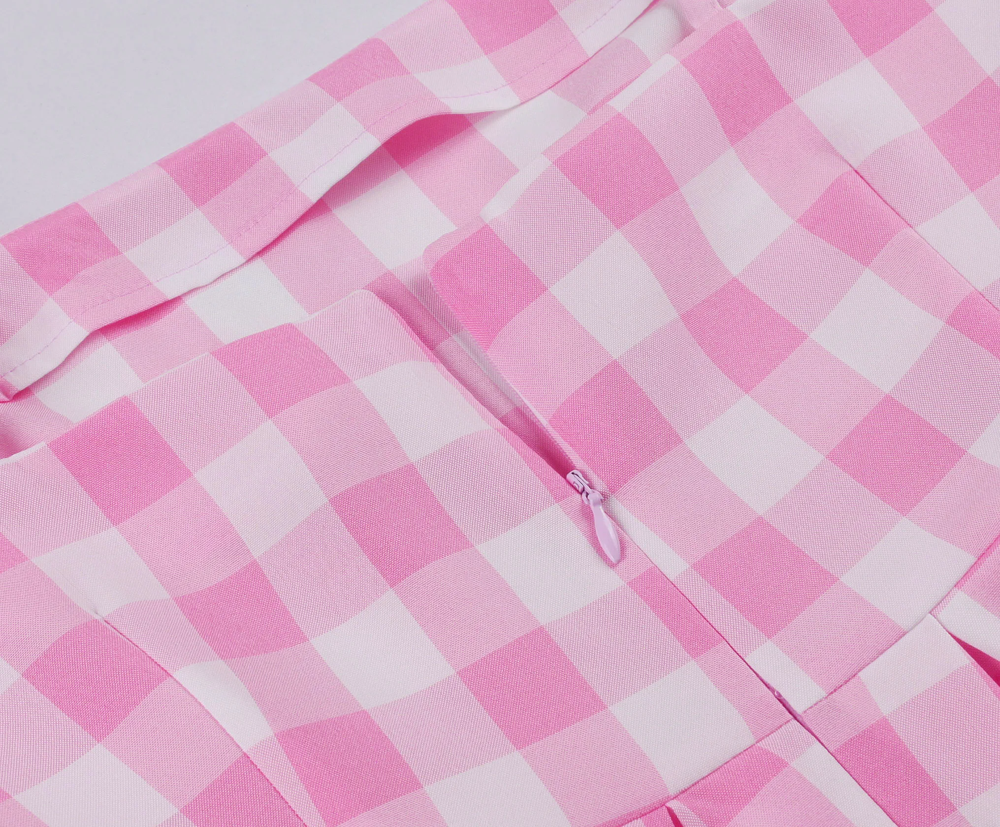 Lady Fashion Spaghetti Strap Pink Plaid Dress Women Summer Vestidos Elegant Vintage 50s Rockabilly Swing Party Evening Dress