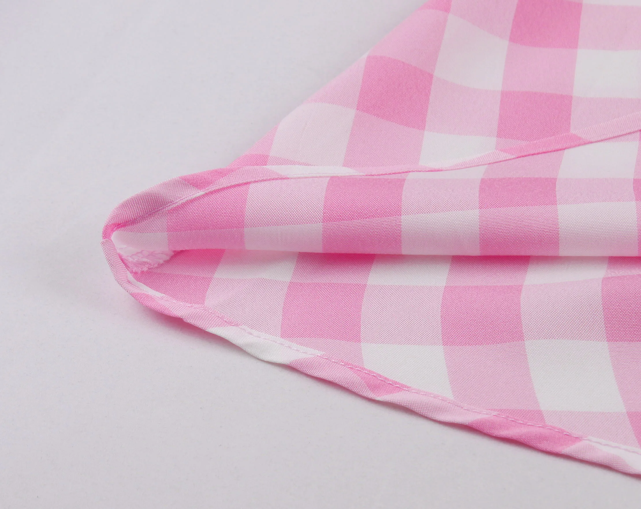Lady Fashion Spaghetti Strap Pink Plaid Dress Women Summer Vestidos Elegant Vintage 50s Rockabilly Swing Party Evening Dress