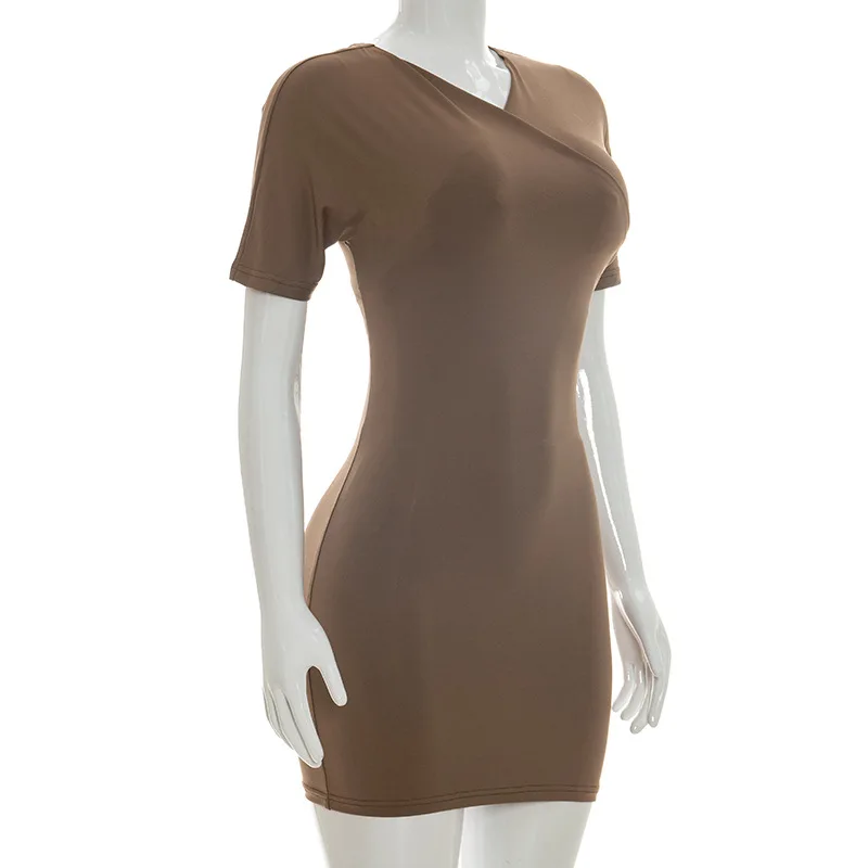 Nsauye 2026 Casual Summer Women Dresses Mini Bodycon Short Sleeve Sexy V Neck Party Evening Wrap Night Club Dress Outfits