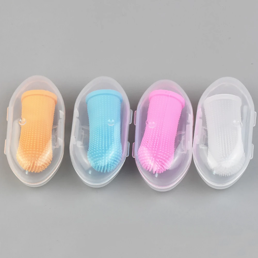 Dog Super Soft Pet Finger Toothbrush Teeth Cleaning Bad Breath Care Nontoxic Silicone Tooth Brush Tool Dog Cat Cleaning Supplies