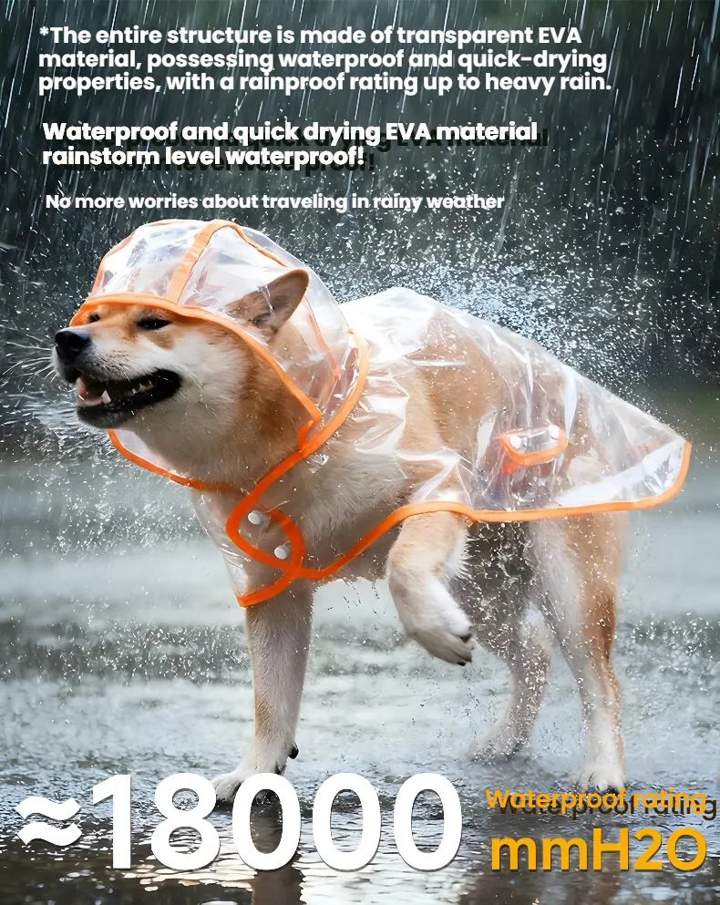 Small Dog Raincoat Transparent Waterproof Windproof Pet Dog Coat Puppy Cats Raincoat Chihuahua Bulldog Pets Cape Poncho Clothes