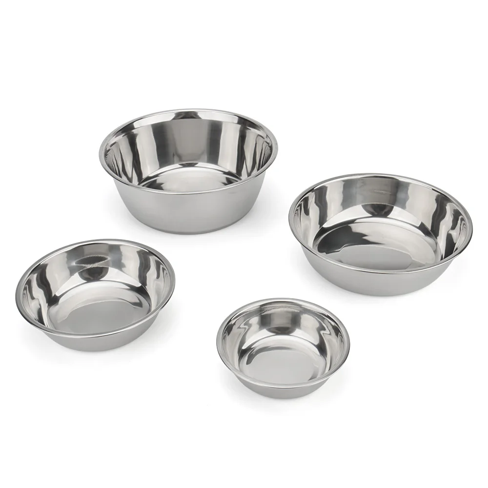 Dog Bowl Stainless Steel Pet Feeding Bowl Cat Food Drinking Feeder Bowl Durable Cheap For Small Medium Big Dogs