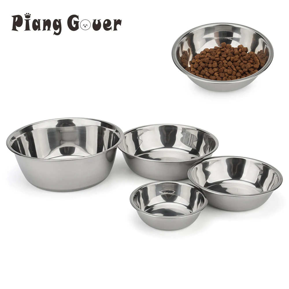 Dog Bowl Stainless Steel Pet Feeding Bowl Cat Food Drinking Feeder Bowl Durable Cheap For Small Medium Big Dogs