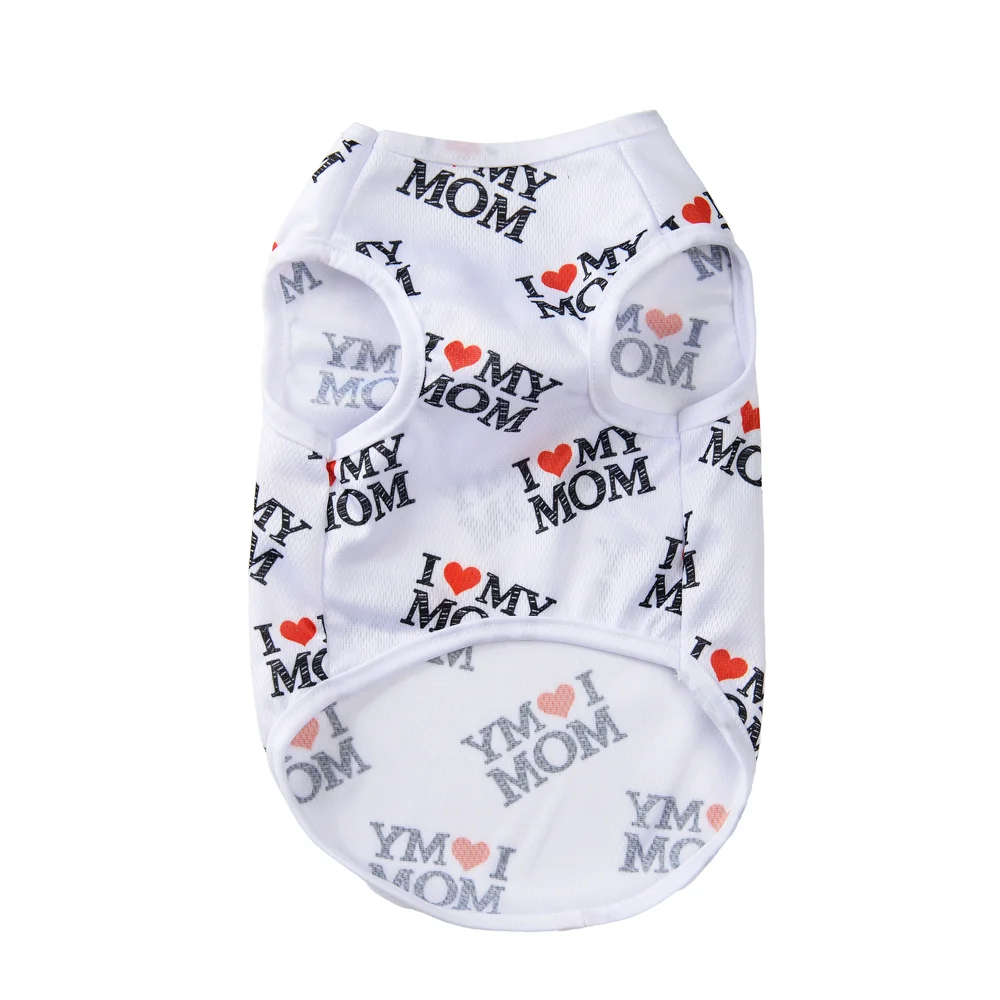 Soft Pet Cat Clothes For Summer Breathable Pets Shirt Vest Lightweight Cute Letter Print Kitty Pullover For Cats Puppy Outfits