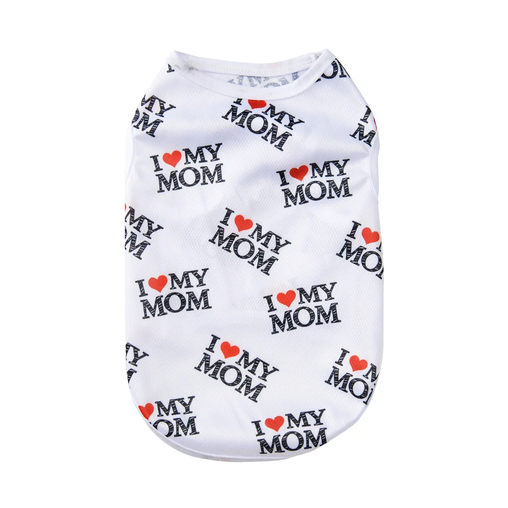 Soft Pet Cat Clothes For Summer Breathable Pets Shirt Vest Lightweight Cute Letter Print Kitty Pullover For Cats Puppy Outfits