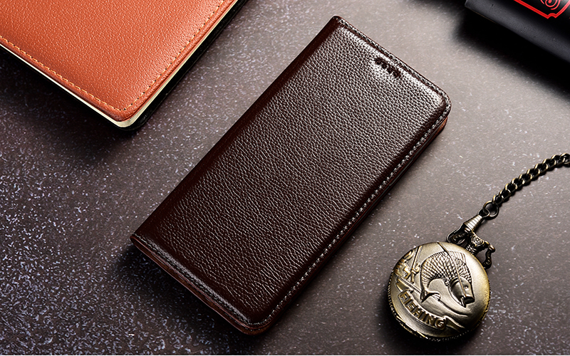 Genuine Leather Case For iPhone 14 13 12 11 Pro Max 13 12 mini 6 6s 7 8 Plus X XR XS Max SE Litchi Pattern Flip Cover Cases