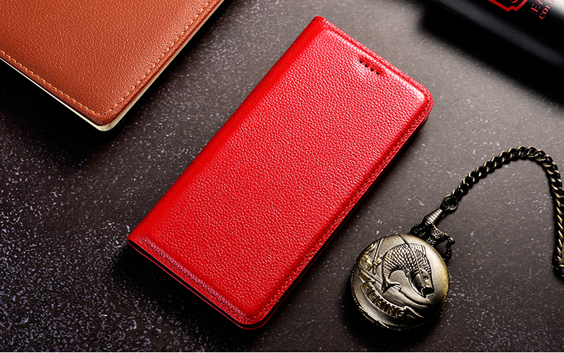 Genuine Leather Case For iPhone 14 13 12 11 Pro Max 13 12 mini 6 6s 7 8 Plus X XR XS Max SE Litchi Pattern Flip Cover Cases