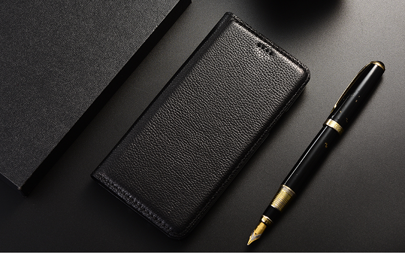 Genuine Leather Case For iPhone 14 13 12 11 Pro Max 13 12 mini 6 6s 7 8 Plus X XR XS Max SE Litchi Pattern Flip Cover Cases