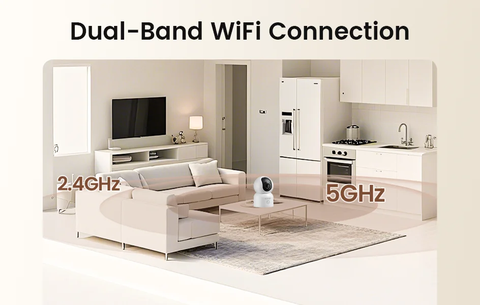 ZOSI Indoor Pan/Tilt Smart Security Camera C518 2MP 3MP 8MP 360° Baby Pet Monitor 2.4G/5G Dual-Band WiFi Home Surveillance Cam