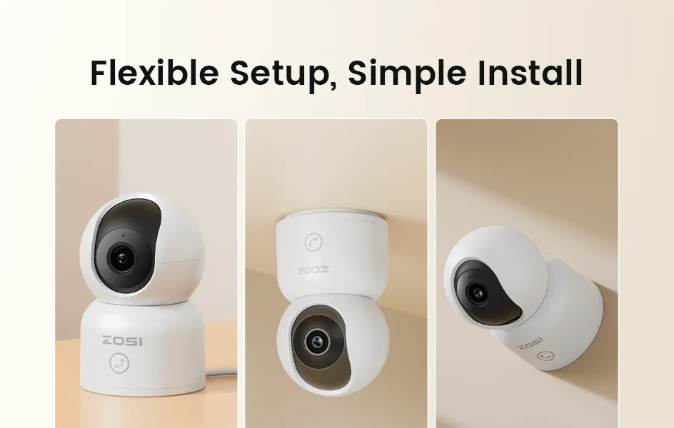 ZOSI Indoor Pan/Tilt Smart Security Camera C518 2MP 3MP 8MP 360° Baby Pet Monitor 2.4G/5G Dual-Band WiFi Home Surveillance Cam
