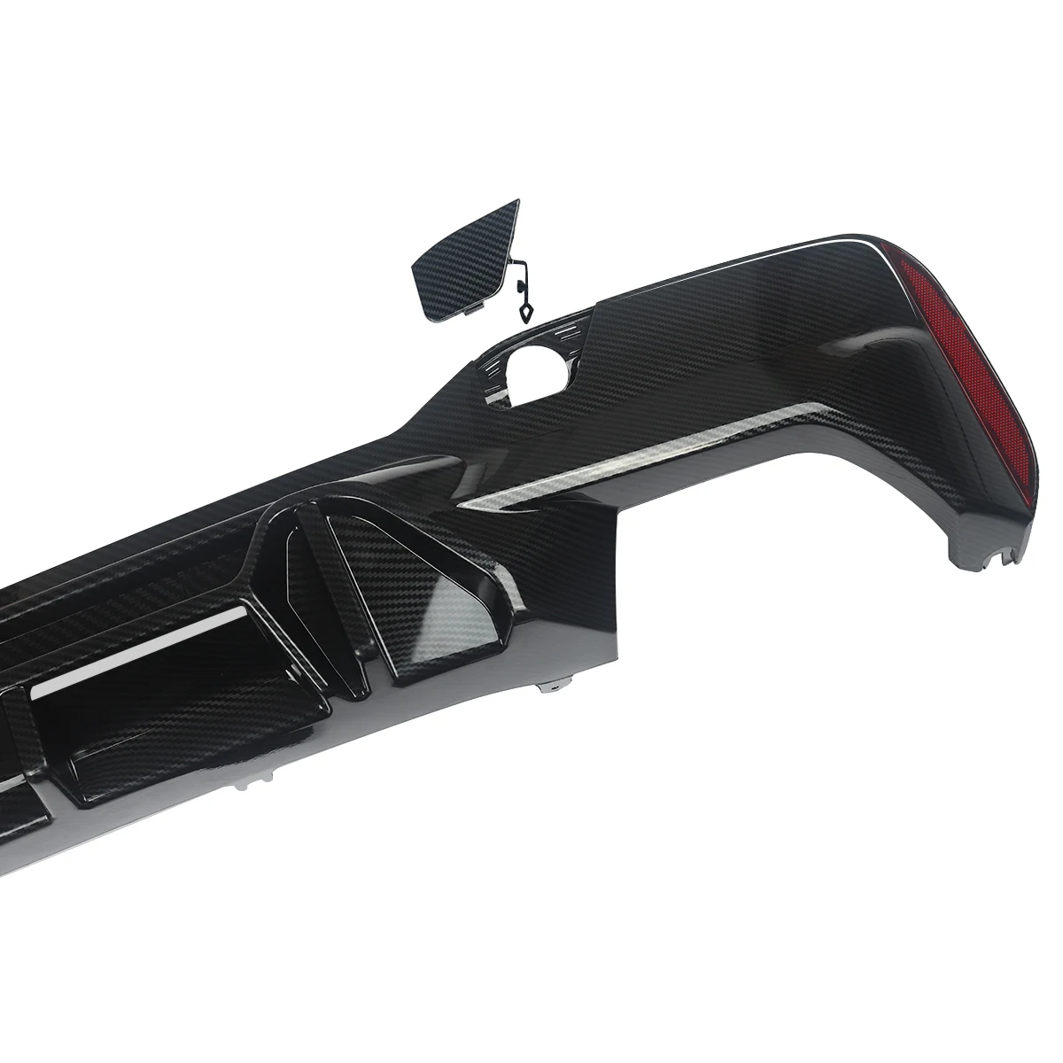 MagicKit For BMW G30 G38 F90 M Sport 2017-2020 M5 Competition Style Rear Diffuser Carbon Look