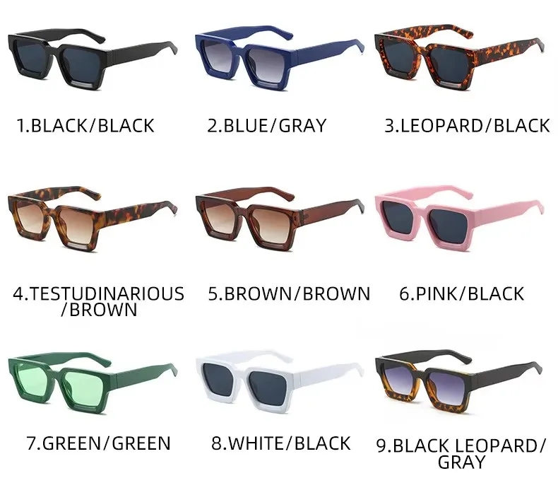 SORVINO 2024 Luxury Square Sunglasses Retro Brand Designer Men Trending Leopard Blue Green Sun Glasses Personalized Shades UV400