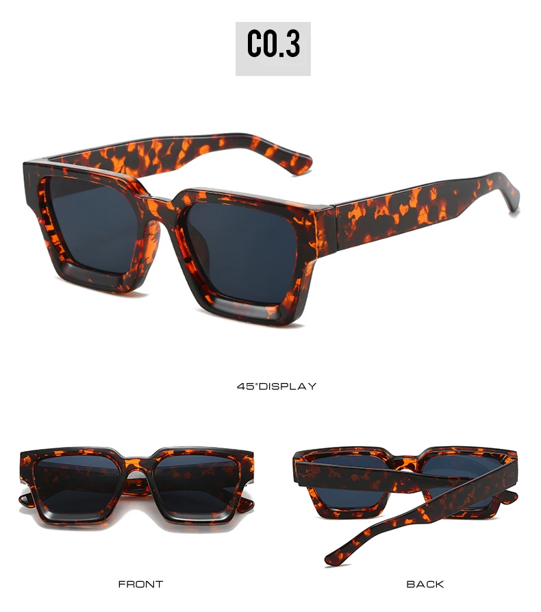 SORVINO 2024 Luxury Square Sunglasses Retro Brand Designer Men Trending Leopard Blue Green Sun Glasses Personalized Shades UV400