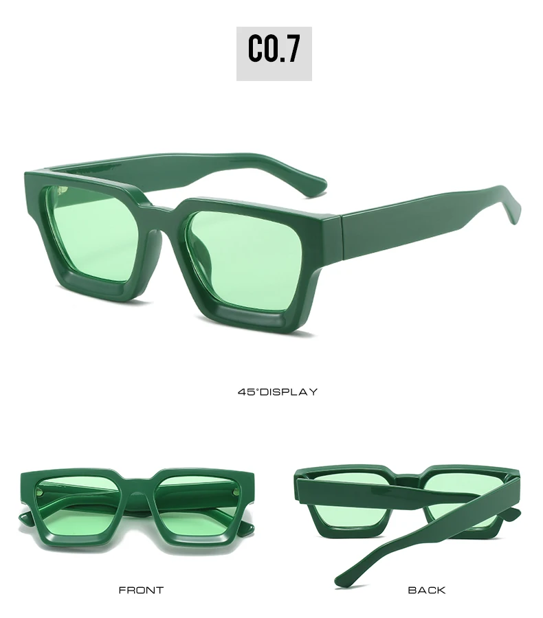 SORVINO 2024 Luxury Square Sunglasses Retro Brand Designer Men Trending Leopard Blue Green Sun Glasses Personalized Shades UV400
