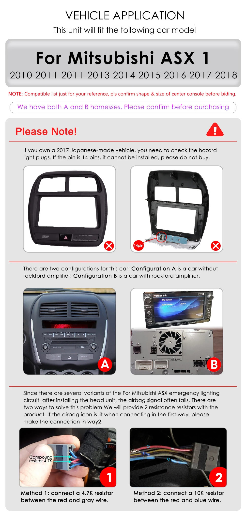 Hizpo Car Radio for Mitsubishi ASX 1 2010 - 2018 Multimedia Video Player Navi GPS 2din Android 13 CarPlay Autoradio BT 8GB+128GB