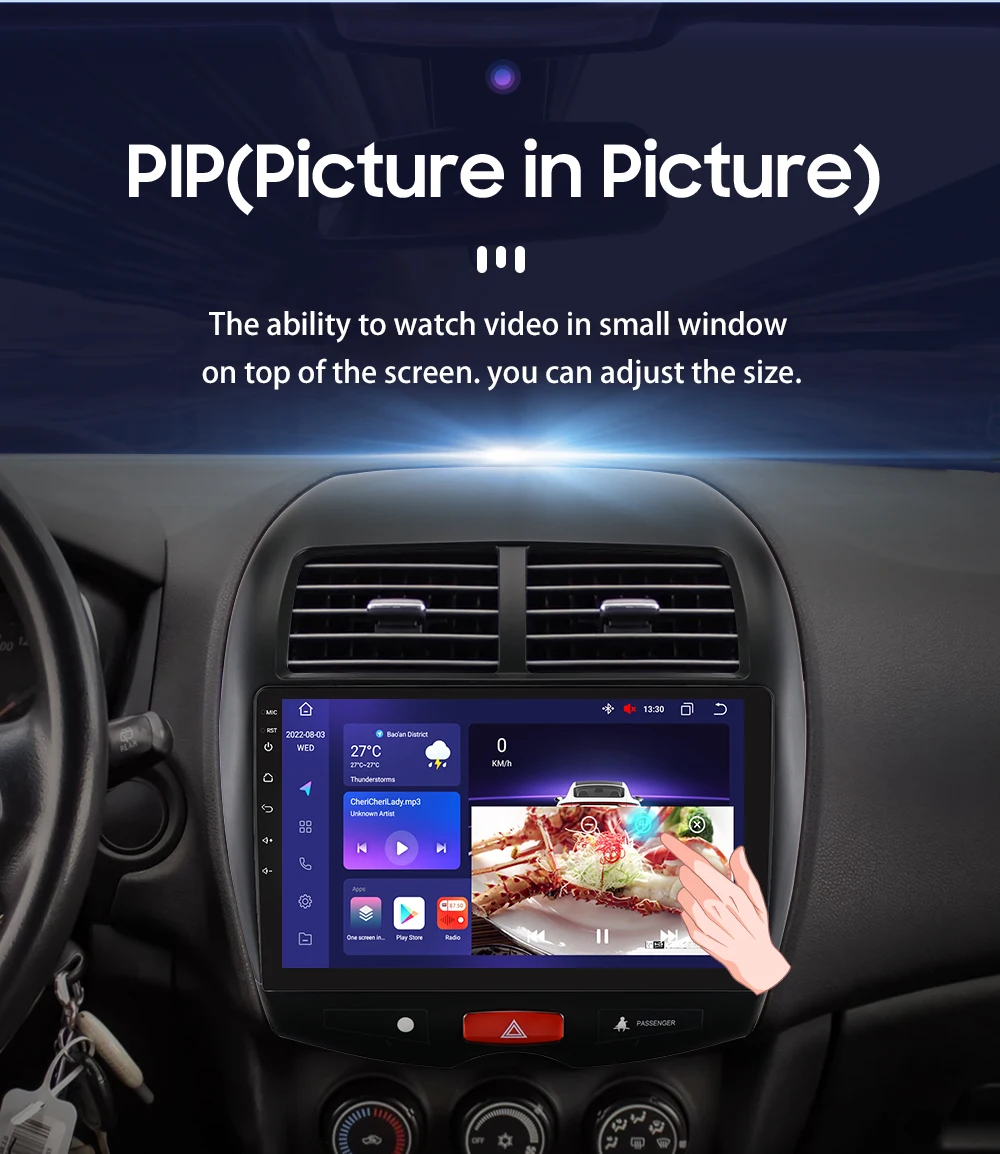 Hizpo Car Radio for Mitsubishi ASX 1 2010 - 2018 Multimedia Video Player Navi GPS 2din Android 13 CarPlay Autoradio BT 8GB+128GB