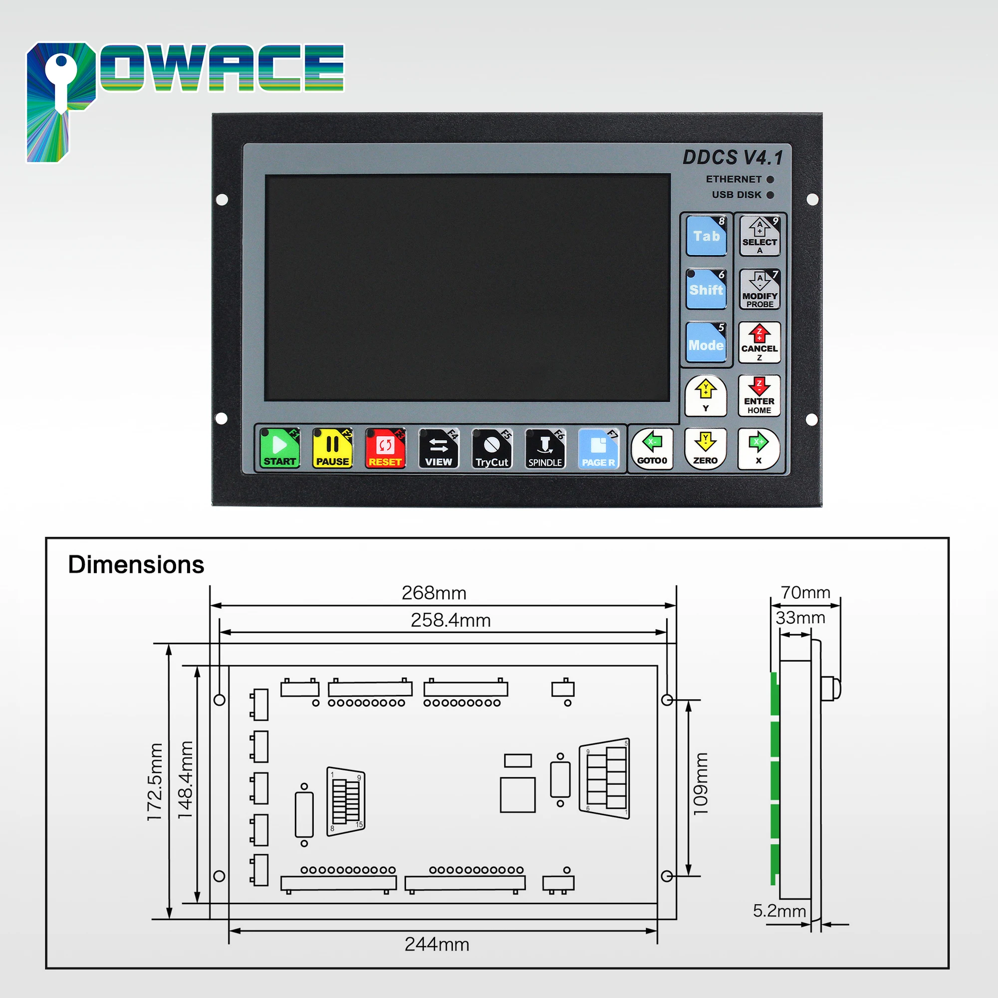 New DDCSV4.1 3/4 Axis G Code CNC Offline Stand Alone Controller For Engraving Milling Machine + 4 Axis MPG Handwheel