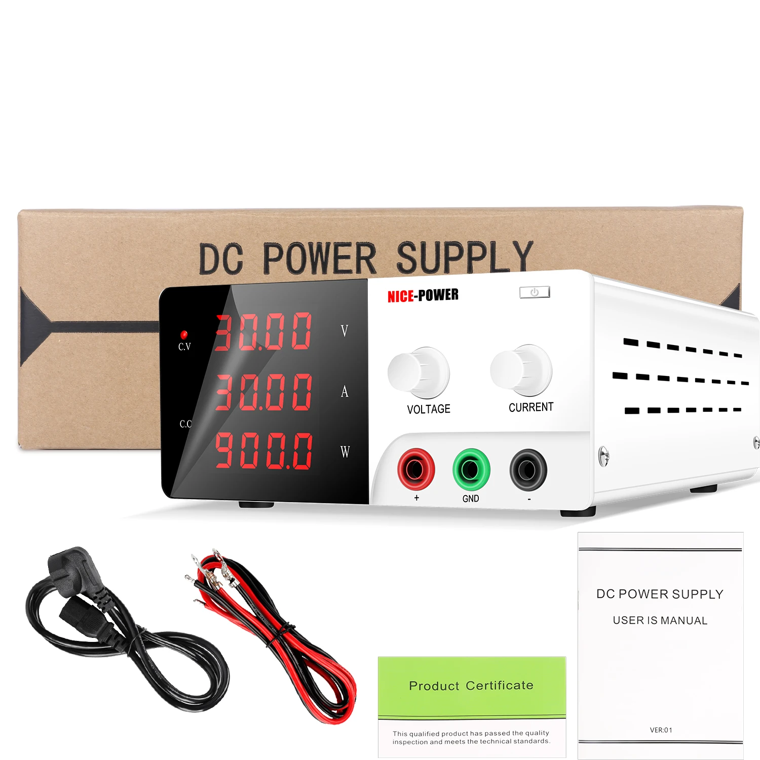 NICE-POWER 30V 30A Bench Power Source 30V 20A Lab Power Source 15V 60A 600-900W High Power Bench Source 60V For Battery Charging