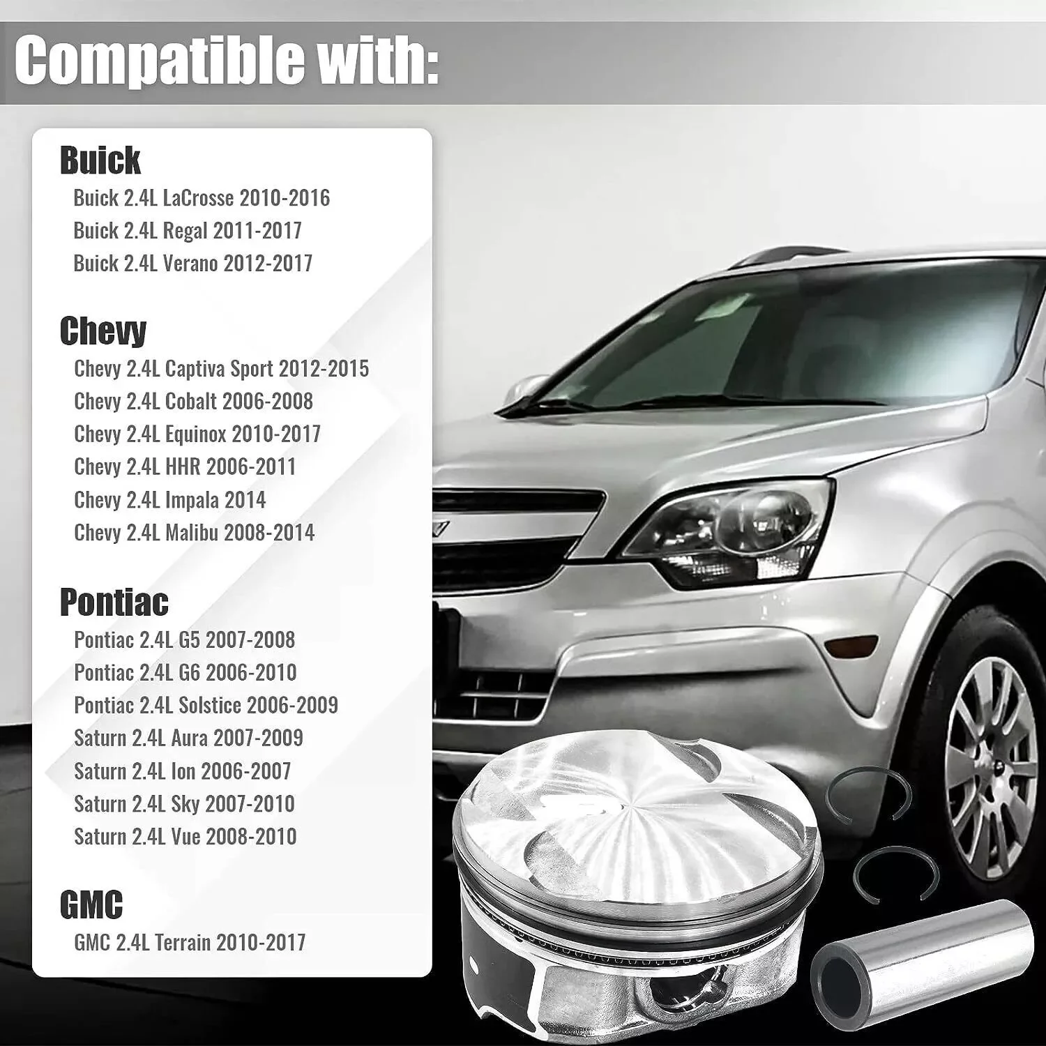 Carbole Engine Rebuild Overhaul Kit For Buick Verano Regal Chevy Equinox GMC ECOTEC 2.4L