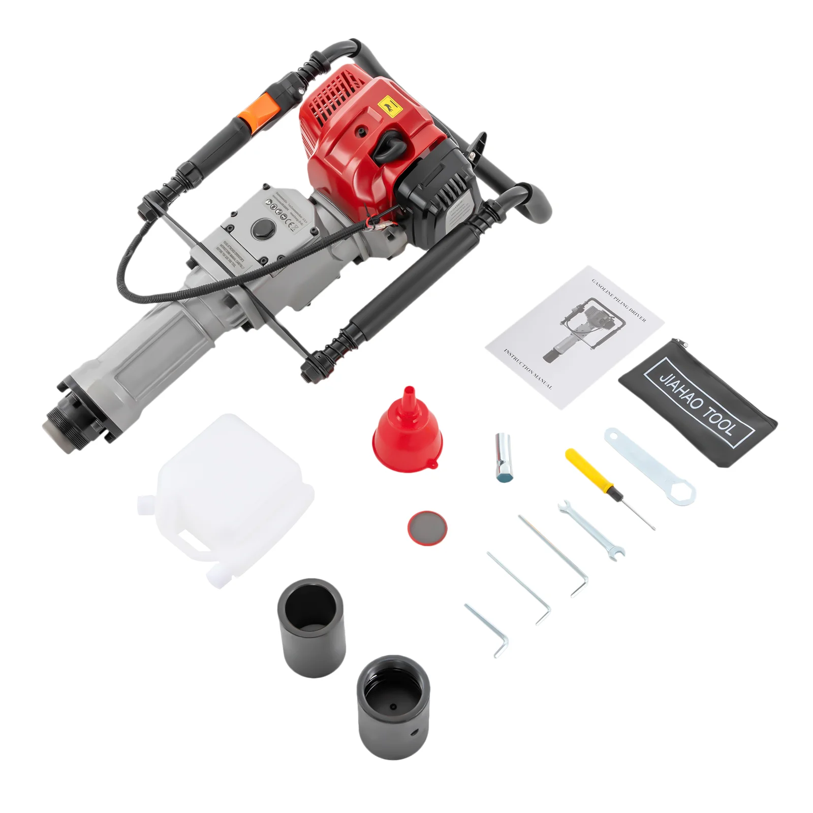 52CC Pile Driver 1900W 2 Stroke Post Driver Petrol Garden Fencing Tool Machine 55-70mm Sleeve
