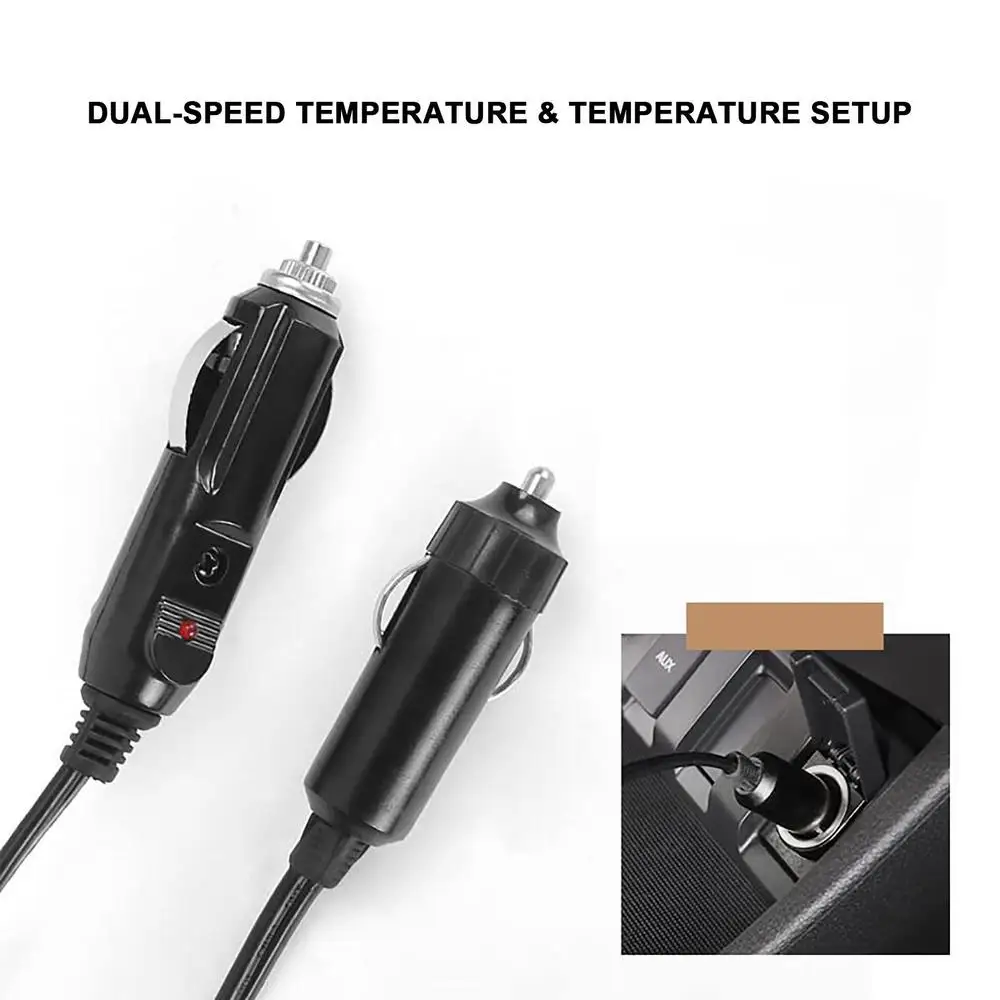 Hair Dryer 12V Folding Car Fan Portable 2 In 1 Window Defroster Cigarette Lighter Socket Port For Road Trip Travel Camper RV SUV