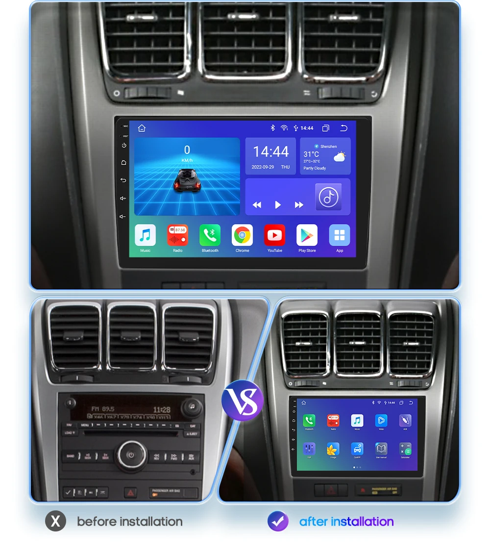 Hizpo Car Radio Android 13 For Chevrolet Silverado GMC Sierra Impala Traverse Avalanche Yukon Acadia Savana Stereo Carplay 2 Din