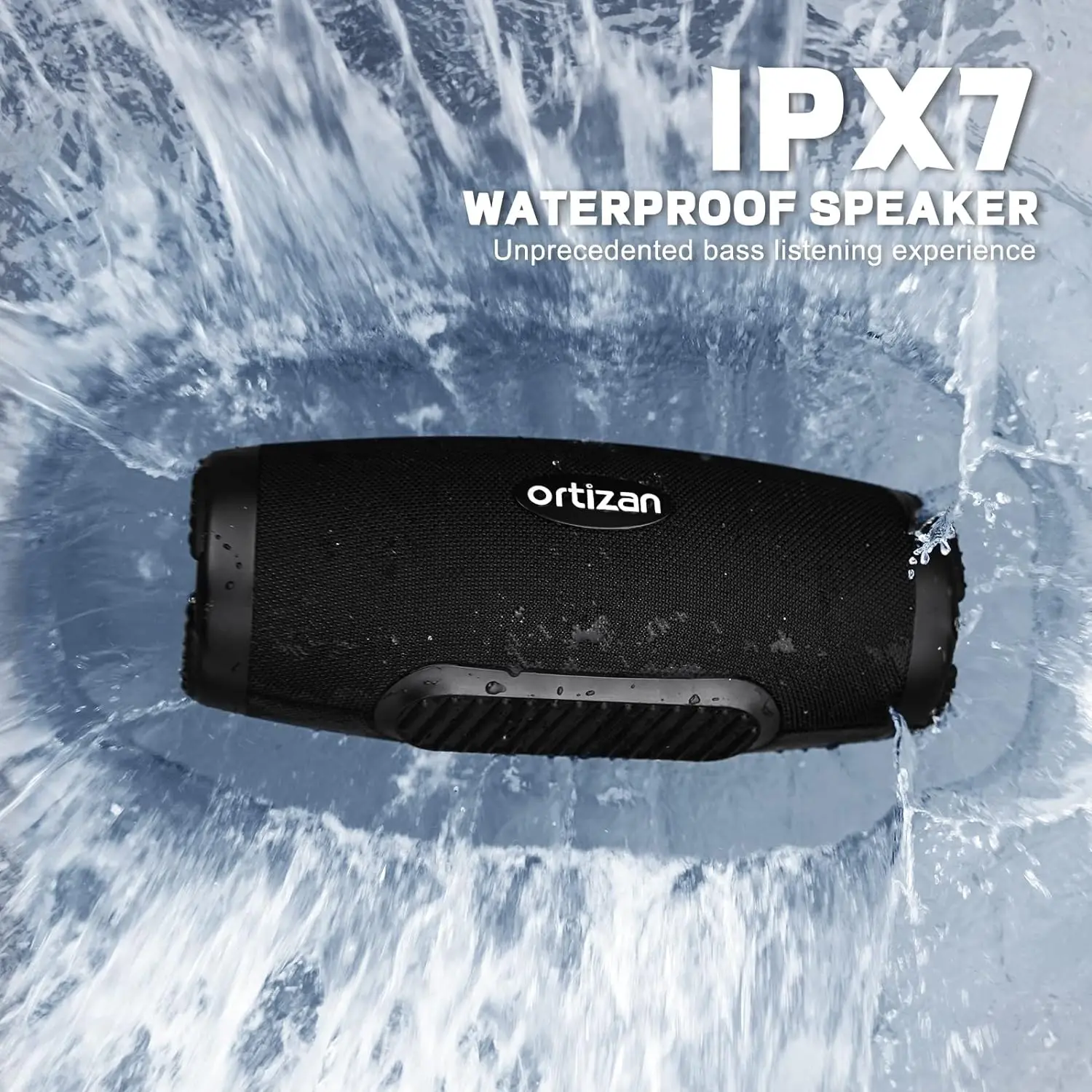 Ortizan 80W Bluetooth Speaker with Powerful Sound and Deep Bass IPX7 Waterproof Outdoor Loud Subwoofer Boombox for Party Camping