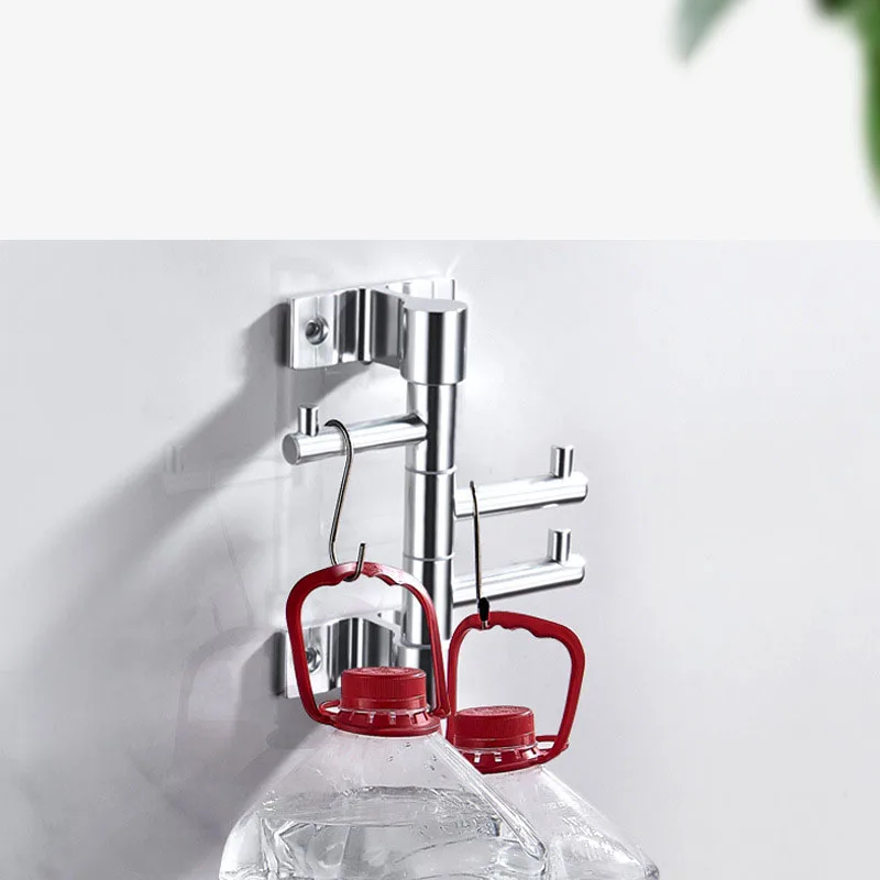 1PC Aluminum Alloy Bathroom Towel Hanger Wall Mounted Bathroom Shelf Rotating Towel Rack Storage Shelf Bathroom Accessories