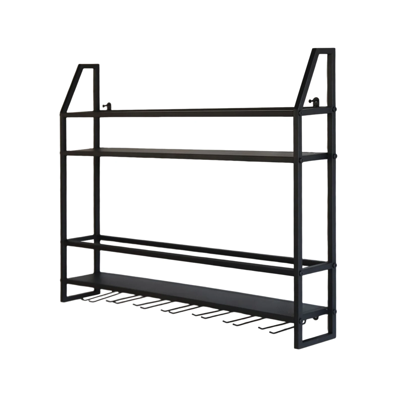Wall Mounted Iron Wine Rack Bottle Champagne Glass Holder Shelves Bar Home Party Light and Strong Durable Unique Design Decor