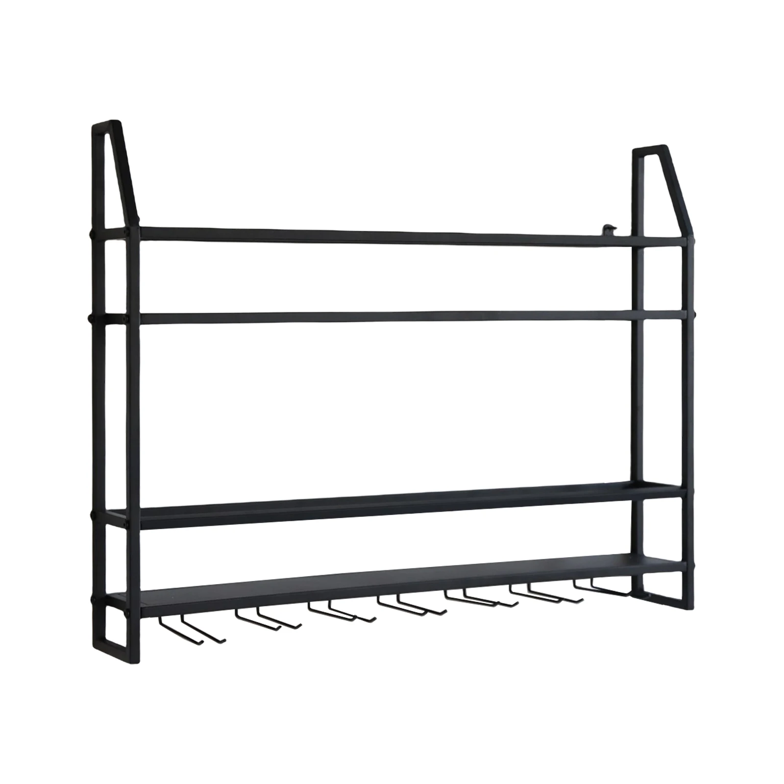 Wall Mounted Iron Wine Rack Bottle Champagne Glass Holder Shelves Bar Home Party Light and Strong Durable Unique Design Decor