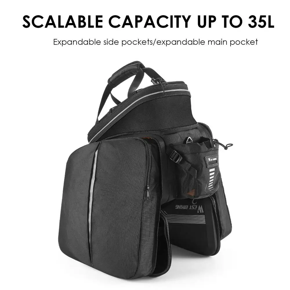 Bicycle Panniers Bikes Bags For Adult Bicycle Hard Shell Bicycle Saddle Bag EBike Accessories Luggage Trunk Panniers Reflective