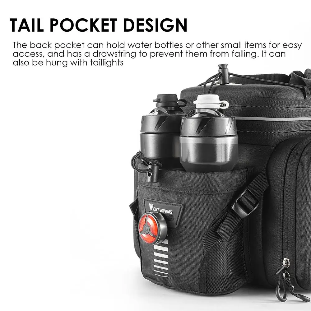 Bicycle Panniers Bikes Bags For Adult Bicycle Hard Shell Bicycle Saddle Bag EBike Accessories Luggage Trunk Panniers Reflective