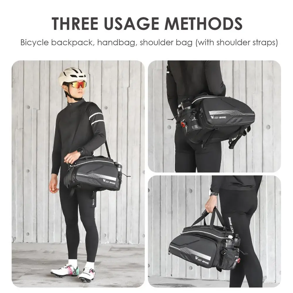 Bicycle Panniers Bikes Bags For Adult Bicycle Hard Shell Bicycle Saddle Bag EBike Accessories Luggage Trunk Panniers Reflective
