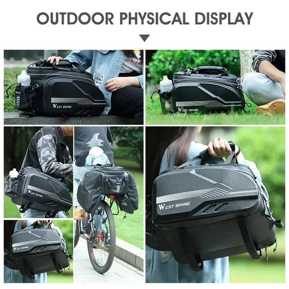 Bicycle Panniers Bikes Bags For Adult Bicycle Hard Shell Bicycle Saddle Bag EBike Accessories Luggage Trunk Panniers Reflective