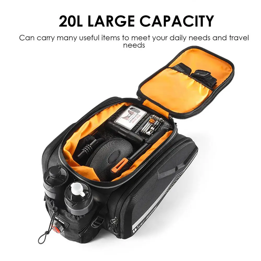 Bicycle Panniers Bikes Bags For Adult Bicycle Hard Shell Bicycle Saddle Bag EBike Accessories Luggage Trunk Panniers Reflective
