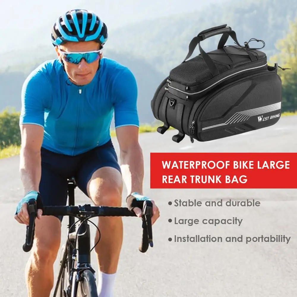 Bicycle Panniers Bikes Bags For Adult Bicycle Hard Shell Bicycle Saddle Bag EBike Accessories Luggage Trunk Panniers Reflective